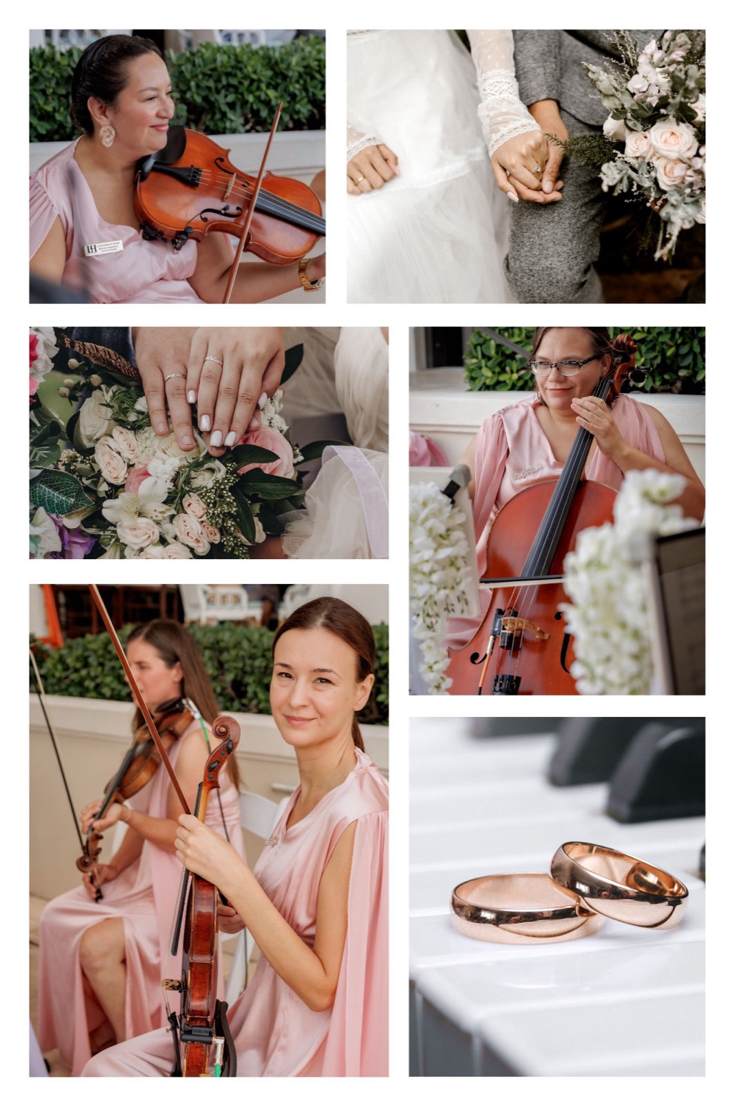 Collage of a John's Island Club Wedding String Quartet